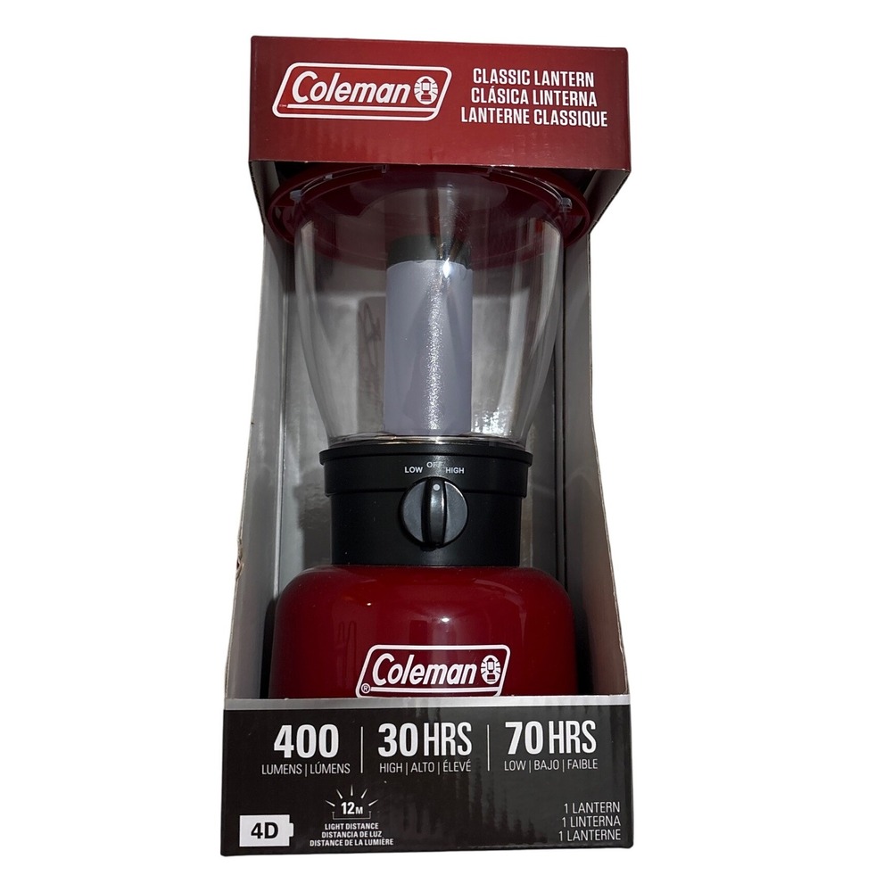Coleman Classic LED Lantern Red 400 Lumens 30 Hour High 70 Hour Low